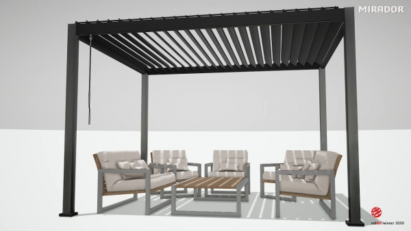 MIRADOR Pergola Anthrazit 360x360x250cm
